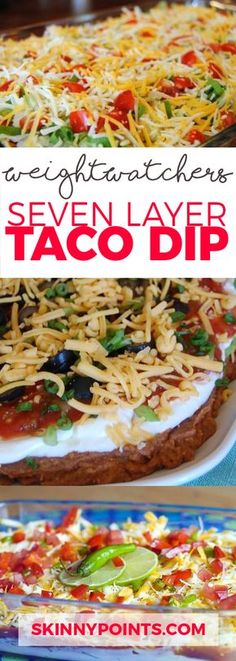 this is an easy and delicious seven layer taco dip recipe