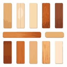 different types of wood planks and boards on white background illustration stock photo - budget conscious