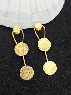 This listing is for 1 pair from any of  Gold Plated Studs Earring  Golden   Earring  Exclusive Boho Light Weight  earring women's gift. Earring Size : 64  mm Approx.  Great for jewelry making  Many thanks for you visit my store ♥ if you have any question please contact us. For wholesale Price Please Convo me. You can order different items as many you like . Gold Metal Drop Cartilage Earrings, Handmade Metal Cartilage Earrings For Party, Handmade Adjustable Gold Chandelier Earrings, Adjustable Brass Earrings For Party, Handmade Adjustable Drop Plug Earrings, Adjustable Single Clip-on Drop Earring, Unique Metal Drop Cartilage Earrings, Round Metal Cartilage Earrings As Gift, Round Metal Cartilage Earrings For Gift