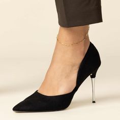 Our Venice Link Anklet is sure to stand out. Petite, paperclip style links give the anklet its modern appeal, while its solid gold material makes it a jewelry-box classic. Wear it with a pair of jeans or a fun dress for touch of solid gold with every step. The Finer Points: 14k Solid Yellow Gold 10 Inches Length 2.5mm Width, Lobster Lock 1.5 Grams Solid Gold Hollow Links, Lobster Lock Crafted in Istanbul, Turkey Elegant Yellow Gold Anklets With Delicate Chain, Elegant Silver Anklets For Everyday, Silver Elegant Anklets For Everyday Wear, Elegant Formal Anklets, Elegant Formal Anklets With Ankle Strap, Elegant Yellow Gold Chain Anklets, Karat Sizes, Classic Wear, Diamond Weave