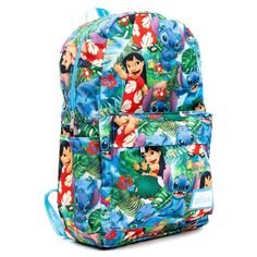 WondaPop Disney Nylon Backpacks are known for their whimsical Disney prints and designs. This beautiful, colorful backpack features eye poppingimagesof Lilo and Stitch frolicking in tropical paradise. You'll even see Lilo dancing in her hulu skirt. The bag hasfabric straps for putting pins on. Green Disney School Backpack, Disney Multicolor Standard Backpack, Disney Style Multicolor Standard Backpack, Multicolor Disney Backpack, Disney Multicolor Backpack For Back To School, Disney Multicolor Backpack With Character Print, Disney Style Multicolor Backpack With Character Print, Green Backpack For Disney Trips, Themed Travel Backpack With Character Print