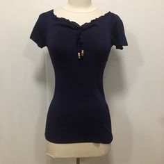 New With Tags 56486-513 Chic Gucci Blouse For Spring, Spring Blue Gucci Tops, Blue Gucci Tops For Spring, Summer Fitted Gucci Tops, Gucci Fitted Blouse For Spring, Gucci Fitted Tops For Spring, Fitted Gucci Tops For Spring, Gucci Fitted Spring Blouse, Spring Chic Gucci Top