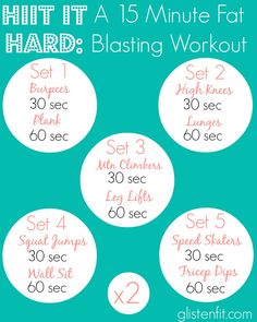 A 15 Minute HIIT Workout that blasts fat FAST. Can be done at home with very little equipment! The link also has a video explaining how to do all the moves Health Benefits Of Lime, 15 Minute Hiit Workout, Hiit At Home, Flat Stomach Workout, Burning Workout, Workout For Flat Stomach, Hiit Training, Interval Training, I Work Out