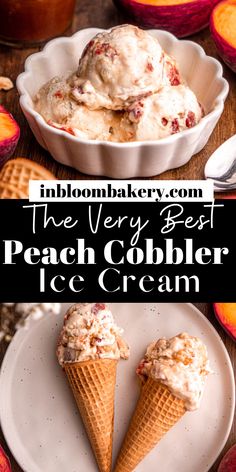 the very best peach cobbler ice cream