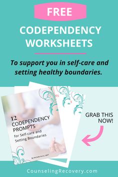 Codependency Boundaries, Codependency Worksheets, Codependency Recovery, How To Prioritize, Codependency Relationships, Personal Boundaries, Setting Healthy Boundaries, Writing Exercises, Free Worksheets