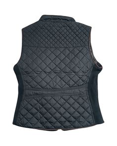 Upgrade your outerwear game. This vest offers the perfect blend of style and functionality, making it a timeless addition to your wardrobe. Don't miss out on this season's essential layering piece - add it to your cart today and experience the elegance and warmth it brings to your outfits! Key Features: Suede Piping: The suede piping adds a touch of elegance and refinement to this vest, making it a standout piece in your wardrobe. Quilted Padding: Designed to keep you warm and stylish, the quilt Padded Collar Vest For Cold Weather In Fall, Nylon Work Vest For Fall, Fall Vest With Padded Collar For Cold Weather, Fall Cold Weather Vest With Padded Collar, Black Cotton Vest For Cold Weather, Fitted Nylon Winter Vest, Nylon Workwear Vest, Casual Cotton Vest With Padded Collar, Winter Cotton Vest With Padded Collar