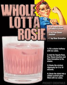 an advertisement for a drink called whole lotta rose