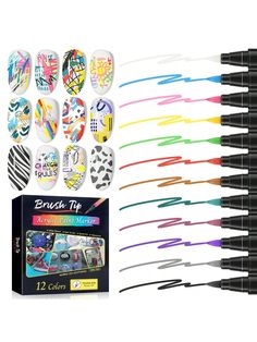 [Vibrant Colors & Long-Lasting]Our nail art pen set contains 12 bright colors with a soft cotton tip for a smooth ink flow and application experience. Enjoy light-resistant and waterproof hues that resist fading over time. Achieve flawless designs with high color saturation for long-lasting manicures.
[Quick Drying & Instant Effect]With a quick-drying, smudge-free formula, these hassle-free nail polish pens for nail art require no pressing or shaking before use. Simply open the lid and start cre Manicure Drawing, Nail Polish Pens, Nail Buffer Block, Fast Nail, Nail Pen, Art Pen, Dotting Tool, Nail Art Pen, Nail Art Kit