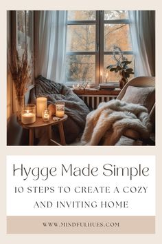 Cozy reading nook in Scandinavian Decorating Style Hygge Summer Aesthetic, Hygge Challenge, Hygge Room, Diy Winter Decorations, Hygge Bedroom Ideas, Winter Decor Diy, Diy Winter Decor, Scandi Hygge, Winter Decorating Ideas