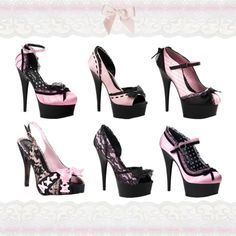 Black And Pink Gyaru, Hime Gyaru Shoes, Monster High Heels, Draculaura Shoes, 2000s Fashion Outfits