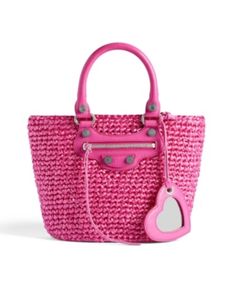 Balenciaga Le Cagole Small Panier Cristobal Balenciaga, Balenciaga Tote, Balenciaga Women, Pink Tote Bags, Pink Tote, Balenciaga Bag, Leather Cap, Pink Mini, Small Tote