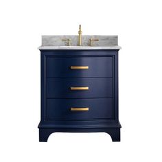 an image of a bathroom vanity with marble top and gold faucet on it