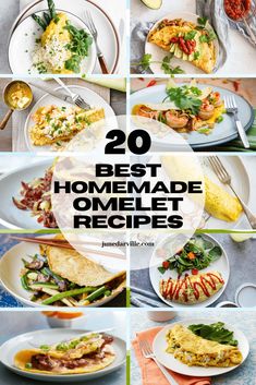 the top 20 best homemade omelet recipes for breakfast and brunch, lunch or dinner