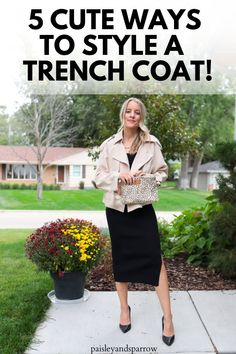 Here are 5 outfit ideas for your trench coat! How to wear a cropped trench coat. You will love these ideas for spring, summer, and fall