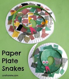 paper plate snake crafts for kids to make