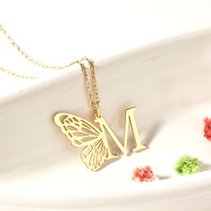 Letter Necklace With Butterfly, Personalized Butterfly Letter Necklace, , , , #name #necklace #usa #jewelry #love #fashion #handmade #earrings #smile #accessories #cute #handmadejewelry #gift #style #color #gold #art #bracelet #atlanta #arabic #jewelrygram #georgia #jewelrydesigner #pendant #artist #instajewelry #california #silver #world #ring Birthday Gift Jewelry With Hallmarks, Sterling Silver Necklaces As Gifts, Sterling Silver Necklace With Hallmarks As A Gift, Sterling Silver Necklace For Gifts, Silver Necklaces With Hallmarks As Gift For Mom, White Gold Necklaces With Hallmarks For Gift, Hallmarked Necklace For Birthday And Valentine's Day Gift, Hallmarked Necklaces For Birthday And Mother's Day, Sterling Silver Custom Necklace With Hallmarks For Gift