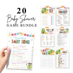 the baby shower game bundle includes games and instructions