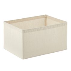 a white box with a beige lining on it