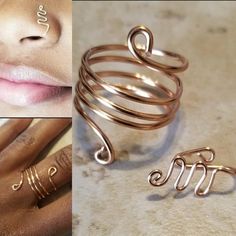 How To Make Rings Diy, Copper Wire Rings, Diy Ring Ideas, Easy Copper Wire Rings, Easy Wire Wrapping, How To Make Rings Out Of Wire, Cheap Wire Wrapped Ring Jewelry, Simple Wire Rings, Wire Crafts Easy