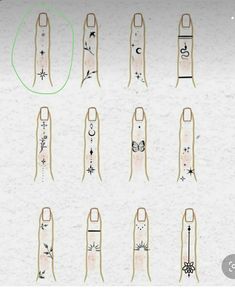 the different types of tattoos are shown in this drawing