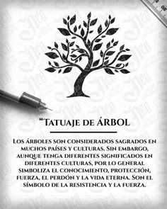 an image of a tree with the words tatue de arbol