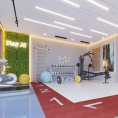 the gym is equipped with equipment for people to use in their own home or office