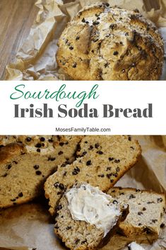 sourdough irish soda bread with butter and raisins