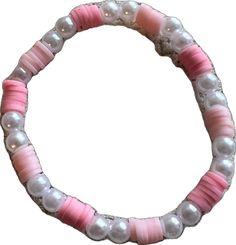 Pink Pearl Bracelet, Pink Clay, Pink Pearl, Clay Beads, Pearl Bracelet, Handmade Bracelets, Faux Pearl, Favorite Jewelry, Jewelry Bracelets