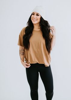 $32 | Shop Lily & Lottie now! Comfortable Brown Tops For Everyday, Casual Super Soft Top For Everyday, Casual Everyday Super Soft Top, Super Soft Cotton Tops For Everyday, Soft Cotton Tops For Everyday, Comfortable Oversized Super Soft Tops, Everyday Comfy Tops With Soft Texture, Comfy Everyday Tops With Soft Texture, Comfy Super Soft Solid Tops