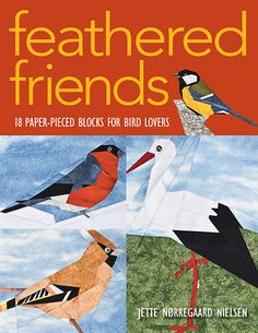 the cover of feathered friends is shown with birds in different colors and patterns on it