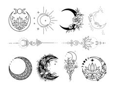 the moon and stars tattoo designs