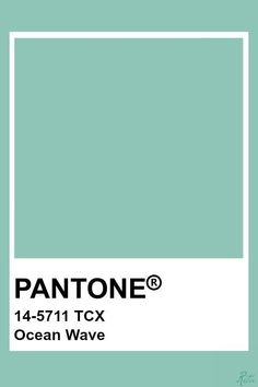 pantone's ocean wave color is shown with the text pantone on it