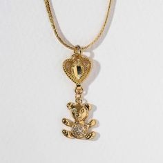 Vanessa Mooney Gold Teddy Bear Charm Necklace Gold Heart And Crystallized Teddy Bear Charm Hanging On Rounded Chain Have Never Worn It Just Have It Stored With Other Necklaces Made From 24k Gold-Plated Brass And Finished With A Lobster Clasp Closure. Length 18” Please Read All Shop Policies Before Purchasing Made In The Usa In Los Angeles California #Goldchain #Necklace #Y2k Vanessa Mooney Jewelry, Gold Teddy Bear, Leather Choker Collars, Necklace Y2k, Triple Layer Necklace, Leather Choker Necklace, Statement Choker Necklace, Vanessa Mooney, Sunflower Necklace