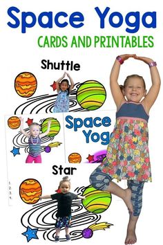 Kids Yoga and Gross Motor with a Space theme. Real kids in the yoga poses! Space Yoga, Yoga Cards