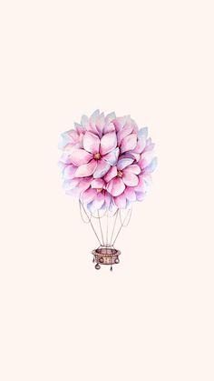 a bunch of pink flowers in a vase on a white background with watercolor effect