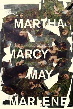 the poster for martha and marcy may's new album is shown in black and white