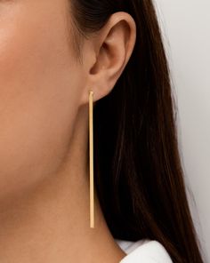 Herringbone Chain Dusters Modern Long Drop Box Chain Jewelry, Elegant Long Drop Gold Chain Jewelry, Formal Box Chain Linear Earrings, Minimalist Yellow Gold Linear Earrings For Party, Chic Yellow Gold Linear Earrings, Chic Yellow Gold Long Drop Jewelry, Modern Tarnish Resistant Long Drop Jewelry, Modern Tarnish-resistant Long Drop Jewelry, Delicate Chain Yellow Gold Linear Earrings