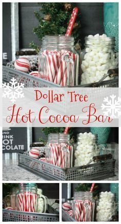 dollar tree hot cocoa bar with candy canes