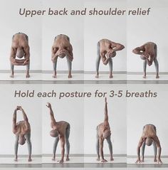 a series of photos showing different poses for the body