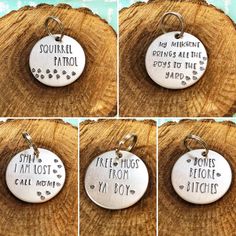 This Purchase Is For One 1.25” Lightweight Aluminum Dog Tag Personalized With Name And Phone Number On The Back. Custom Orders Welcome! Dog Retreat, Letter Stamping, Tatoo Dog, Keychain Loop, Funny Dog Tags, Cute Dog Tags, Stamped Dog Tags, Engraved Dog Collar, Luxury Dog Collars