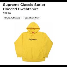 Nwt Supreme Various Sweatshirts Size Large Offers Are Considered Classic Winter Tops With Logo, Classic Logo Tops For Fall, Classic Long Sleeve Tops With Logo, Supreme Sweatshirt, Yellow Sweatshirt, Limited Time, Hooded Sweatshirts, Mens Shirts, Sweatshirts Hoodie