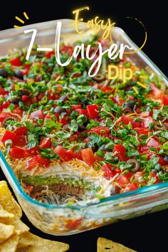 This 7-Layer Dip is a quick and easy appetizer to throw together for gatherings like Cinco de Mayo, game day, Taco Tuesday, or any event where you need a crowd-pleasing dish. This Mexican-inspired dip has seven distinct layers, offering a delicious blend of flavors and textures in each scoop. No cooking required—just layer and enjoy! 3 Layer Mexican Dip, Seven Layer Mexican Dip, Mexican For A Crowd, 7 Layer Dip Mexican, 7 Layer Taco Dip, 7 Layer Dip Recipe, Layered Dip, Quick Salsa, Dip Recipes Hot