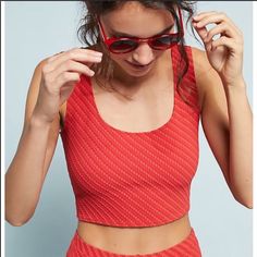 Size: Medium Color: Red Braided Basket Weave Stretchy Longline Top New With Marked Tags Red Seamless Swimwear For Summer, Red Beachwear Tops For Poolside, Red Summer Tops For Poolside, Red Tops For Poolside And Beach Season, Red Beach Season Top For Poolside, Seamless Red Summer Top, Red Summer Top For Poolside, Red Tops For Poolside Summer, Red Tops For Summer Poolside