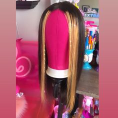 -Gorgeous Two Tone (Brown Black, Highlight Front Piece Blond) Middle Part Wig -Human Hair, 18” -150% Density - Straight -Ready To Wear -Open To Offers Blond Middle Part, Middle Part Wig, Wig Color, Middle Part, Middle Parts, Human Hair Wig, Hair Wig, Black Tan, Black And Tan