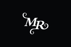 the initials for mr and mrs are white on black