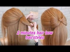 Pride Hairstyles, Hair Bow Hairstyle, Bow Hairstyle Tutorial, Brown Hair Colours, Highlighted Bob, Easy Hair Bows, Waterfall Braid Hairstyle, Daughter Hairstyles, Hairstyles For Summer