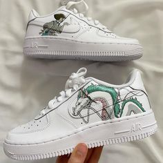 Spirited Away Air Force 1 Custom The Creation Of Adam, Unique Sculptures, Air Force One, Cute Nike Shoes, Flower Butterfly