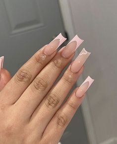 Acrylic Nails Nude, Lavender Nails, White Acrylic Nails, Girly Acrylic Nails, French Tip Acrylic Nails, Simple Acrylic Nails, French Acrylic Nails, Blush Nails