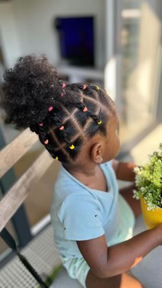 Babygirl Hairstyle, Girly Hairstyles, Natural Hairstyles For Kids, Pelo Afro