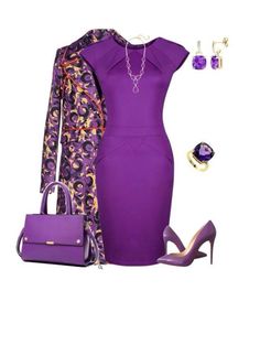 Pretty Purple Fashion Outfit, Lawyer Outfit, Matching Shoes, Hippie Look, Clothes Women, Dress Formal